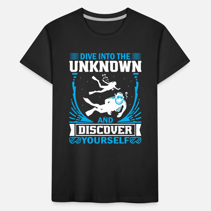 Tauchen Sie ein in das Unbekannte und entdecken Sie sich selbst. Kinder Premium Bio T-Shirt