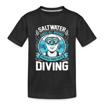 L’eau salée guérit toutes les plaies, surtout lorsque vous - T-shirt bio Premium Enfant - noir - Devant