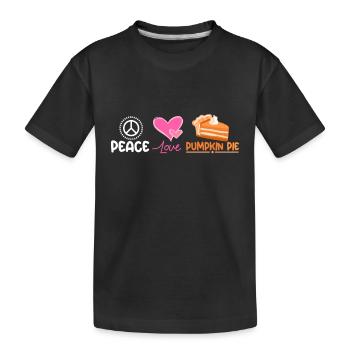 Peace love Pumpkin pie - Kinder Premium Bio T-Shirt - Schwarz - Vorne