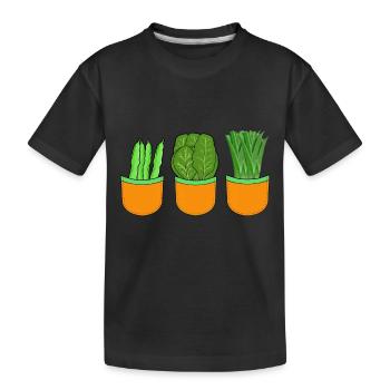 Küchen Gemüse Vegetarisch kochen Koch Köche - Kinder Premium Bio T-Shirt - Schwarz - Vorne