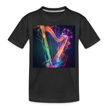 Harfe - Kinder Premium Bio T-Shirt - Schwarz - Vorne