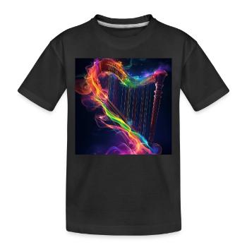 Harfe - Kinder Premium Bio T-Shirt - Schwarz - Vorne