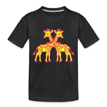 Giraffe Giraffen Zoo Zootiere Kinder Kind Safari - Kinder Premium Bio T-Shirt - Schwarz - Vorne