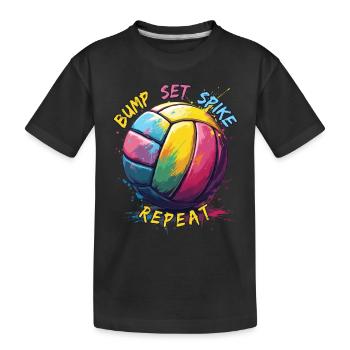 volley-ball, joueurs de volley-ball drôles, joueurs de volley-ball - T-shirt bio Premium Enfant - noir - Devant