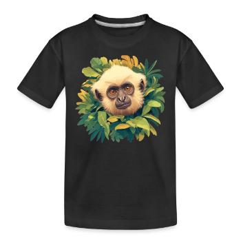 Gibbons Gibbon - Kinder Premium Bio T-Shirt - Schwarz - Vorne