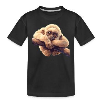 Gibbons Gibbon - Kinder Premium Bio T-Shirt - Schwarz - Vorne