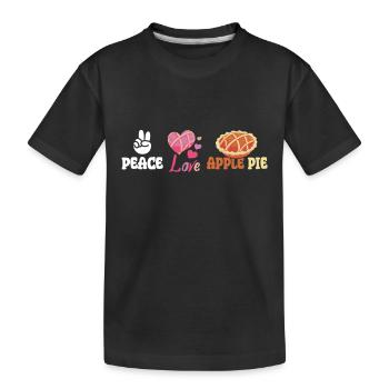 Peace love Apple pie - Kinder Premium Bio T-Shirt - Schwarz - Vorne