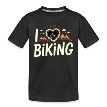J’aime faire du vélo Vélo Vélo Gravel Vélo VTT - T-shirt bio Premium Enfant - noir - Devant
