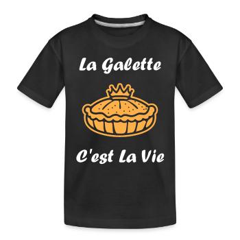 Pfannkuchen - Kinder Premium Bio T-Shirt - Schwarz - Vorne