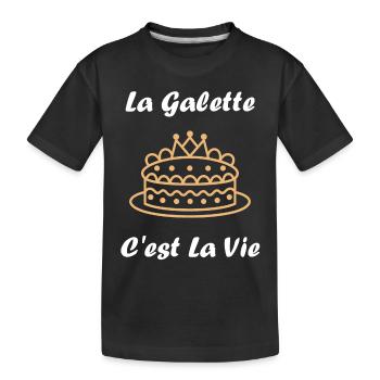Pfannkuchen - Kinder Premium Bio T-Shirt - Schwarz - Vorne