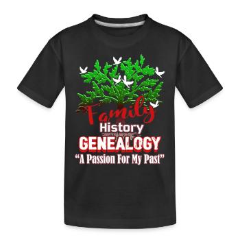 Genealogy A Passion For My Past - Kids' Premium Organic T-Shirt - black - Front