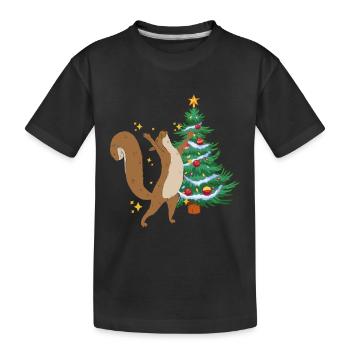 arbre de Noël arbre de Noël écureuil Noël - T-shirt bio Premium Enfant - noir - Devant