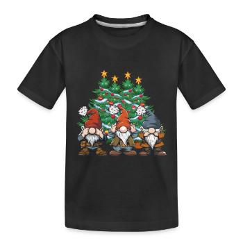 Tannenbaum Zwerge Zwerg Wichtel Märchen Xmas - Kinder Premium Bio T-Shirt - Schwarz - Vorne
