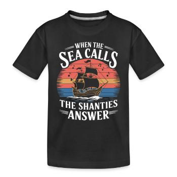 Sailors Sea Shanty Singing Ship Adventures - Kids' Premium Organic T-Shirt - black - Front