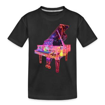Klavier - Kinder Premium Bio T-Shirt - Schwarz - Vorne