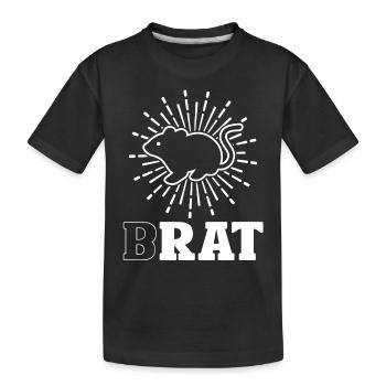 Funny Rat Motif Brat with Cute Animal - Kids' Premium Organic T-Shirt - black - Front