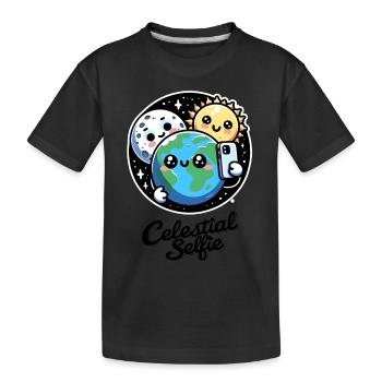 Selfie céleste totalité printemps éclipse solaire - T-shirt bio Premium Enfant - noir - Devant
