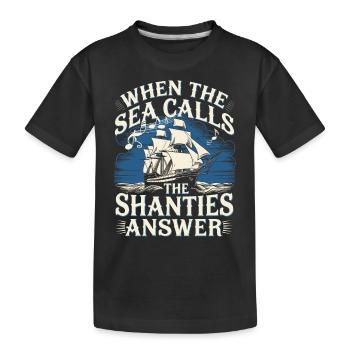Sailors Sea Shanty Singing Ship Adventures - Kids' Premium Organic T-Shirt - black - Front