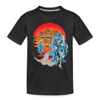 Mystical Wild Horses Horse Horses Nature Rider - Kids' Premium Organic T-Shirt - black - Front