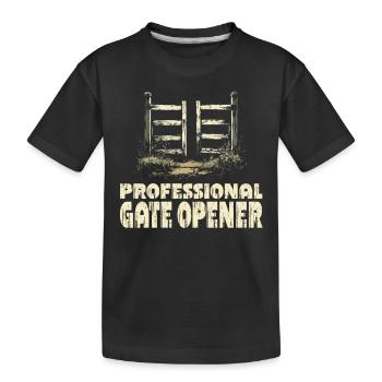 Ouvre-portail professionnel pour les amoureux de la nature - T-shirt bio Premium Enfant - noir - Devant