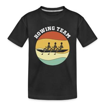 Ruderteam Rudern Ruder Ruderboot Ruderer - Kinder Premium Bio T-Shirt - Schwarz - Vorne