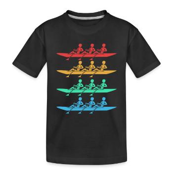 Ruderteam Rudern Ruder Ruderboot Ruderer - Kinder Premium Bio T-Shirt - Schwarz - Vorne