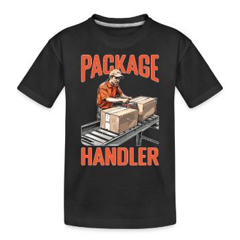 Package Handler 5 - Kinder Premium Bio T-Shirt - Schwarz - Vorne