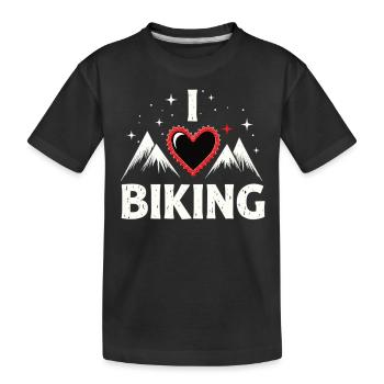 J’aime faire du vélo Vélo Vélo Gravel Vélo VTT - T-shirt bio Premium Enfant - noir - Devant
