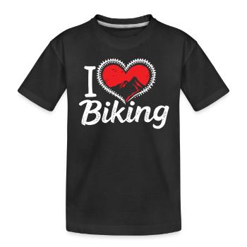 J’aime faire du vélo Vélo Vélo Gravel Vélo VTT - T-shirt bio Premium Enfant - noir - Devant