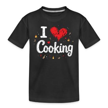 J’aime cuisiner Cuisiner Cuisiner Cuisiner - T-shirt bio Premium Enfant - noir - Devant
