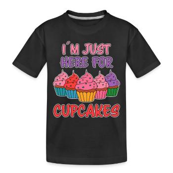 Cupcake Dire Cupcakes Drôle Cupcake Cadeau - T-shirt bio Premium Enfant - noir - Devant