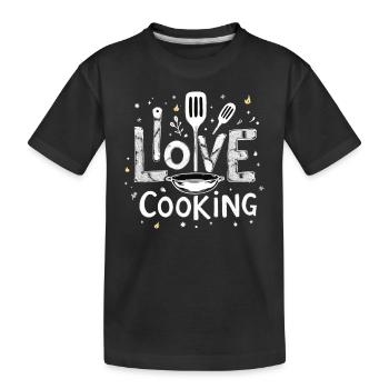 J’aime cuisiner Cuisiner Cuisiner Cuisiner - T-shirt bio Premium Enfant - noir - Devant