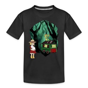 Märchen Märchenfigur Drache Wald Abenteuer - Kinder Premium Bio T-Shirt - Schwarz - Vorne