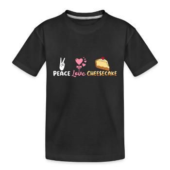 Gâteau au fromage Peace Love - T-shirt bio Premium Enfant - noir - Devant