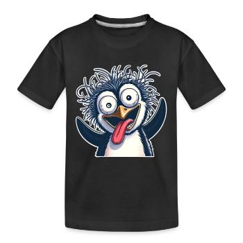 Penguin Crazy - Kids' Premium Organic T-Shirt - black - Front