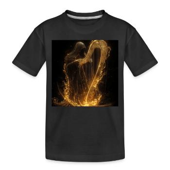 Harfe - Kinder Premium Bio T-Shirt - Schwarz - Vorne