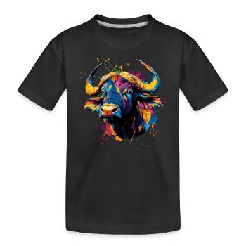 Coloré Artistique Buffalo Big Five Wildlife Safari - T-shirt bio Premium Enfant - noir - Devant