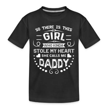 Daughter And Daddy - Kids' Premium Organic T-Shirt - black - Front