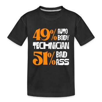 49% Mécanique automobile 51% Humour dur à cuire - T-shirt bio Premium Enfant - noir - Devant