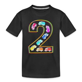 Fire Truck Children's Birthday Party - Kids' Premium Organic T-Shirt - black - Front