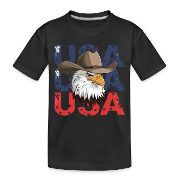 American USA Flag Eagle for Patriots - Kids' Premium Organic T-Shirt - black - Front