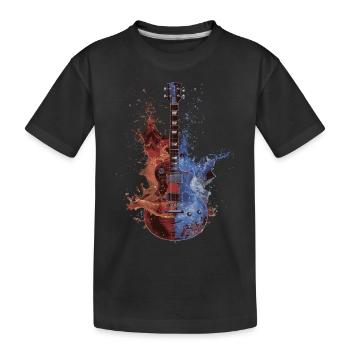 Gitarre - Kinder Premium Bio T-Shirt - Schwarz - Vorne