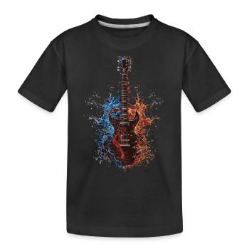 Gitarre - Kinder Premium Bio T-Shirt - Schwarz - Vorne