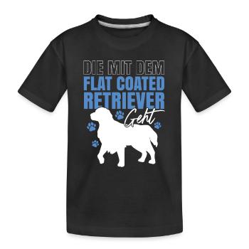 The Flat Coated Retriever - Kids' Premium Organic T-Shirt - black - Front