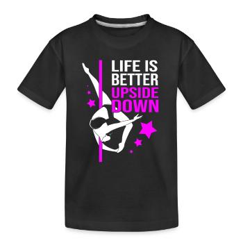 Pole Dance - Kinder Premium Bio T-Shirt - Schwarz - Vorne