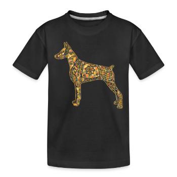 Doberman Pinscher Geometric - Kids' Premium Organic T-Shirt - black - Front