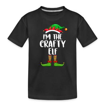 I'm The Crafty Elf Shirt Matching Family Christmas - Kinder Premium Bio T-Shirt - Schwarz - Vorne