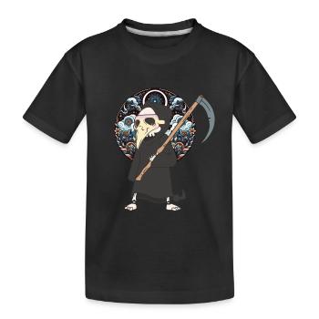 Mittelalter Sensenmann Halloween Tod - Kinder Premium Bio T-Shirt - Schwarz - Vorne
