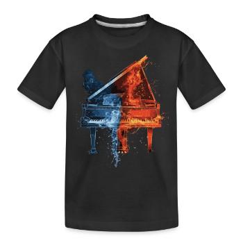 Klavier - Kinder Premium Bio T-Shirt - Schwarz - Vorne