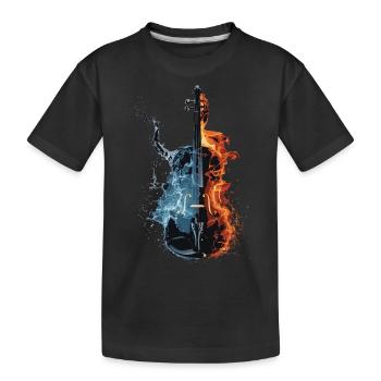 Violine - Kinder Premium Bio T-Shirt - Schwarz - Vorne